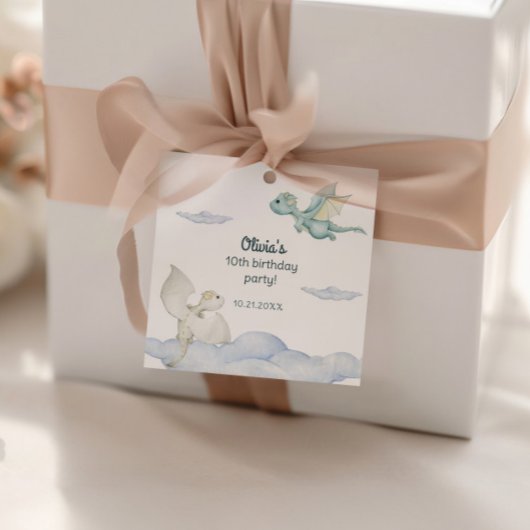 Magical Castle Niedlich Dragons Kindergeburtstag Geschenkanhänger