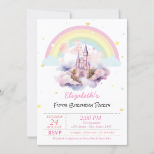 Magical Castle Wolken Stars Geburtstag Einladung