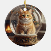 Magical Cat in Snow Globe Christmas Ornament (Hinten)