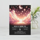 Magical Celestial Digital Geburtstag Einladung (Stehend Vorderseite)