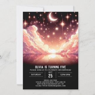 Magical Celestial Digital Geburtstag Einladung