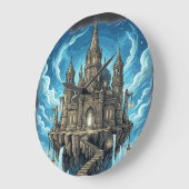Magical Celestial Floating Castle In The Clouds Große Wanduhr (Winkel)
