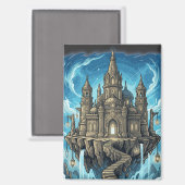 Magical Celestial Floating Castle In The Clouds Magnet (Vorderseite/Rückseite)