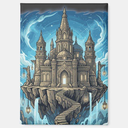 Magical Celestial Floating Castle In The Clouds Magnet (Vorderseite)