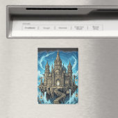 Magical Celestial Floating Castle In The Clouds Magnet (In Situ (Geschirrspüler))