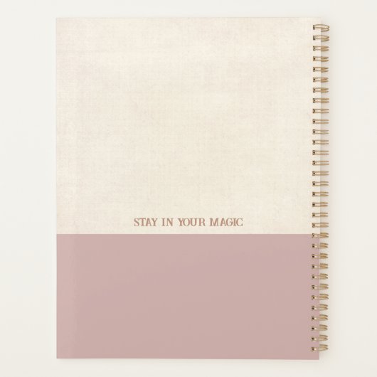 Magical Celestial Mushroom Moth Moon Boho Planer (Rückseite)