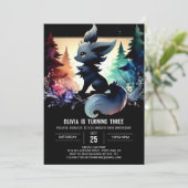 Magical Children Wolf Geburtstag Einladung (Stehend Vorderseite)