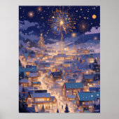 Magical Christmas City Fireworks Night Poster (Vorne)