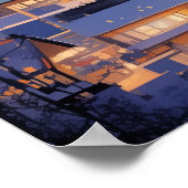 Magical Christmas City Fireworks Night Poster (Ecke)