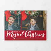Magical Christmas Photo Collage Dreifach Gefaltete Urlaubskarte (Cover)