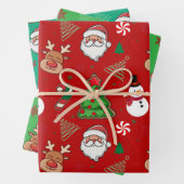 Magical Christmas – Santa, Reindeer & Snowflakes Geschenkpapier Set (Beispiel)