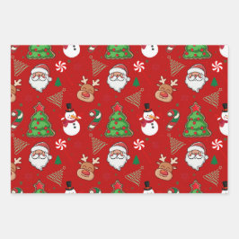 Magical Christmas – Santa, Reindeer & Snowflakes Geschenkpapier Set