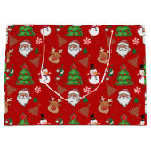 Magical Christmas – Santa, Reindeer & Snowflakes Große Geschenktüte (Vorderseite)