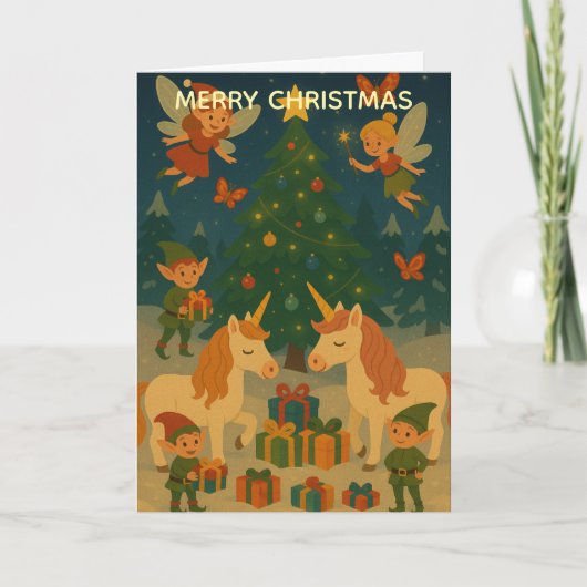 Magical Christmas Time Custom Christmas Greeting Karte (Vorderseite)