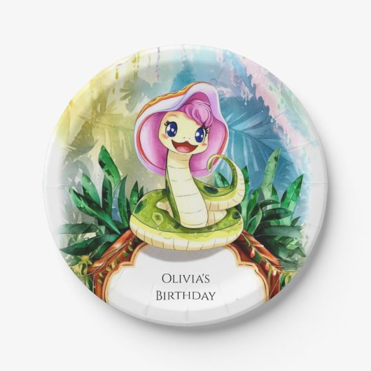 Magical Cobra Snake Birthday Pappteller (Vorderseite)