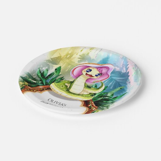 Magical Cobra Snake Birthday Pappteller (Schrägansicht)