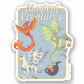 Magical Creatures Vintage Graphic Aufkleber (Vorderseite)