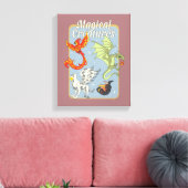 Magical Creatures Vintage Graphic Leinwanddruck (Insitu (Wohnzimmer))
