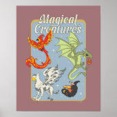 Magical Creatures Vintage Graphic Poster (Vorne)