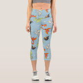 Magical Creatures Vintage Pattern Capri Leggings (Vorderseite)