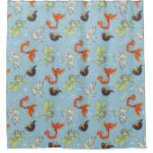 Magical Creatures Vintage Pattern Duschvorhang (Vorderseite)