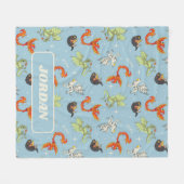 Magical Creatures Vintage Pattern Fleecedecke (Vorderseite (Horizontal))