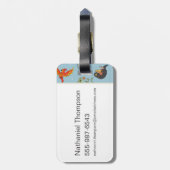 Magical Creatures Vintage Pattern Gepäckanhänger (Rückseite vertikal)