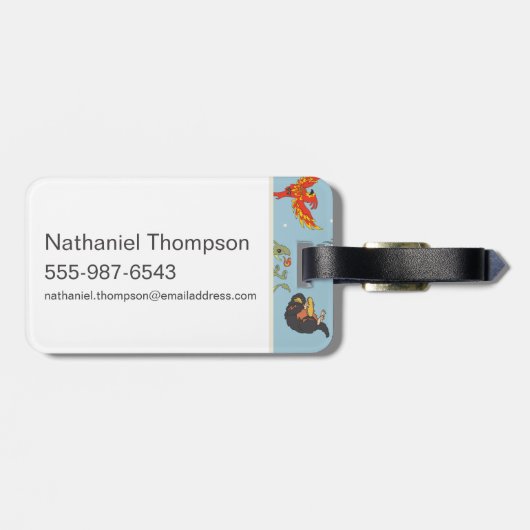 Magical Creatures Vintage Pattern Gepäckanhänger (Rückseite horizontal)