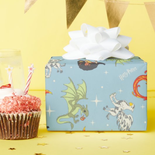 Magical Creatures Vintage Pattern Geschenkpapier (Geburtstagsparty)