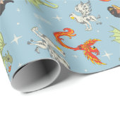 Magical Creatures Vintage Pattern Geschenkpapier (Rolleneckpunkt)