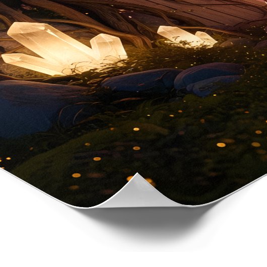 Magical Crystal Gate in the Twilight Forest Poster (Ecke)