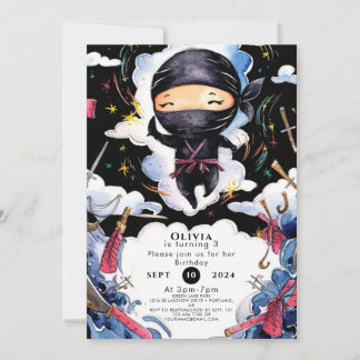 Magical Custom Ninja Geburtstag Einladung