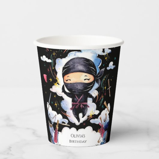 Magical Custom Ninja Geburtstag Pappbecher (Vorderseite)