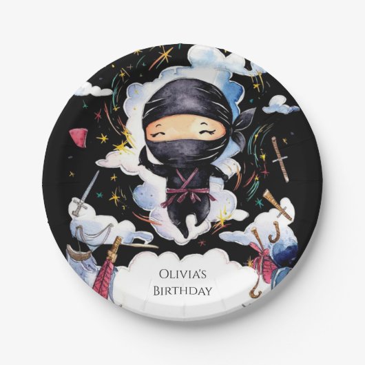 Magical Custom Ninja Geburtstag Pappteller (Vorderseite)