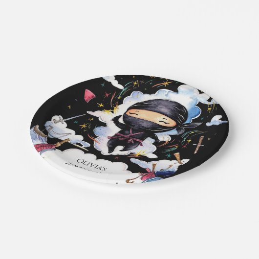 Magical Custom Ninja Geburtstag Pappteller (Schrägansicht)