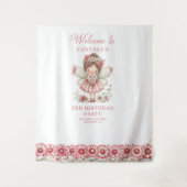 Magical Cute Fairy Pastel Pink 3 Birthday Backdrop Wandteppich (Vorderseite)