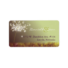 Magical Dandelion Wedding Address Adressaufkleber