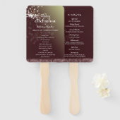 Magical Dandelions Burgundy Wedding Program Fächer (Vorne und Hinten)