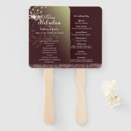 Magical Dandelions Burgundy Wedding Program Fächer