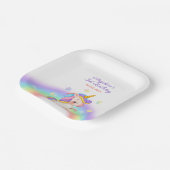 Magical Day Rainbow Stars Unicorn Birthday  Pappteller (Gewinkelt)
