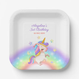 Magical Day Rainbow Stars Unicorn Birthday  Pappteller
