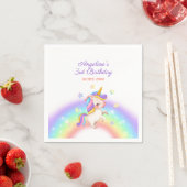 Magical Day Rainbow Stars Unicorn Birthday  Serviette (Beispiel)