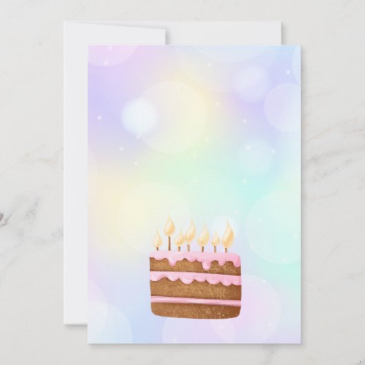 Magical day rainbow unicorn birthday party invite einladung (Rückseite)