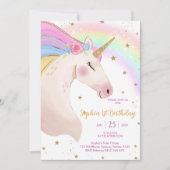 Magical Day Unicorn and Rainbows Birthday Einladung (Vorderseite)