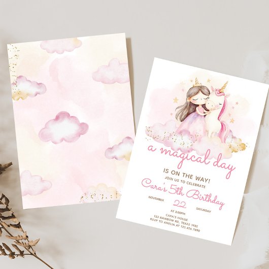 Magical Day Unicorn Birthday Party Einladung