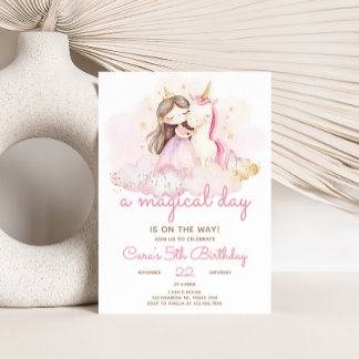 Magical Day Unicorn Birthday Party  Einladung