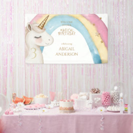 Magical Day Unicorn Girl Birthday Party Welcome Banner