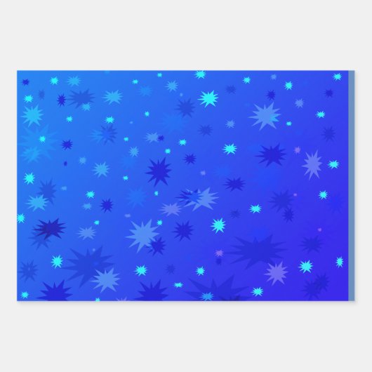 Magical Deep Blue Starry Sky der 1970er Jahre Geschenkpapier Set (Vorderseite 3)