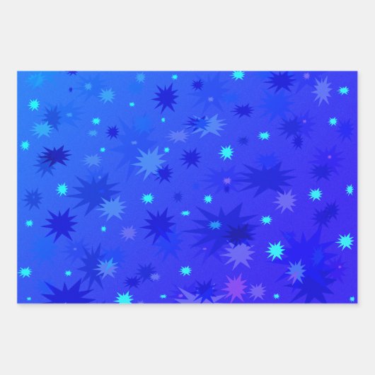Magical Deep Blue Starry Sky der 1970er Jahre Geschenkpapier Set (Vorderseite 2)