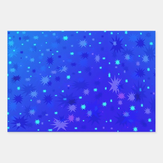 Magical Deep Blue Starry Sky der 1970er Jahre Geschenkpapier Set (Vorderseite)